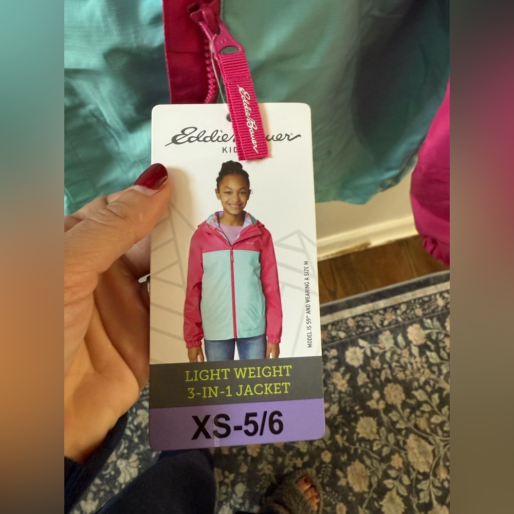Eddie Bauer Girls 3-in-1 Jacket – XS (5/6) – NEW With Tags - Picture 5 of 5
